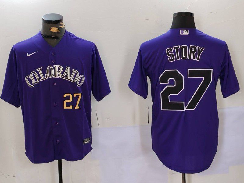 Men Colorado Rockies #27 Story Purple Game 2024 Nike MLB Jersey style 2->colorado rockies->MLB Jersey